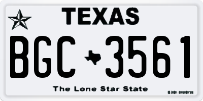TX license plate BGC3561