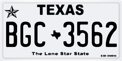 TX license plate BGC3562