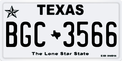 TX license plate BGC3566