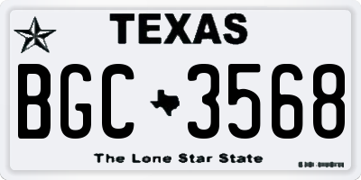 TX license plate BGC3568