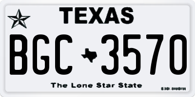 TX license plate BGC3570