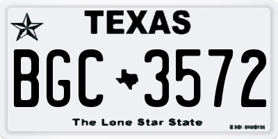 TX license plate BGC3572