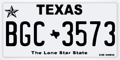 TX license plate BGC3573