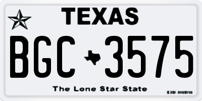 TX license plate BGC3575