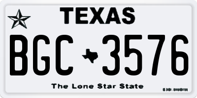 TX license plate BGC3576