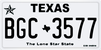 TX license plate BGC3577