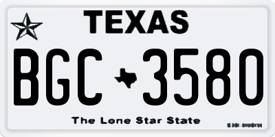 TX license plate BGC3580