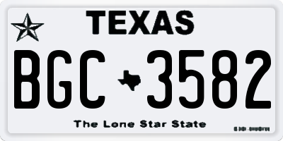 TX license plate BGC3582