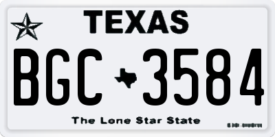 TX license plate BGC3584