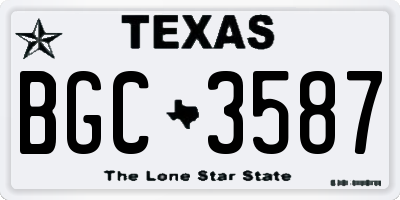 TX license plate BGC3587