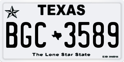 TX license plate BGC3589