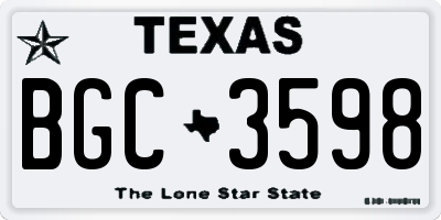 TX license plate BGC3598