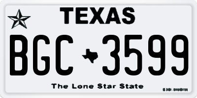 TX license plate BGC3599