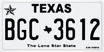 TX license plate BGC3612