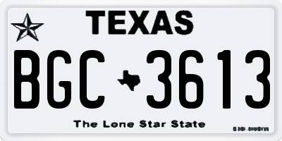 TX license plate BGC3613