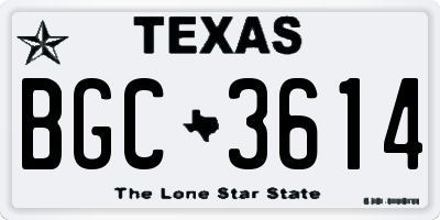 TX license plate BGC3614