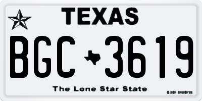 TX license plate BGC3619