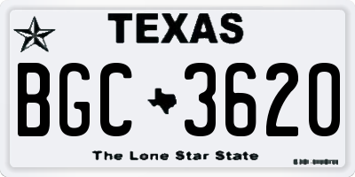 TX license plate BGC3620