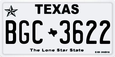 TX license plate BGC3622