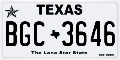 TX license plate BGC3646