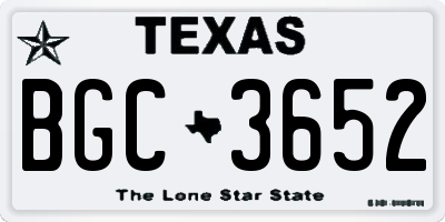 TX license plate BGC3652