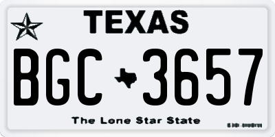 TX license plate BGC3657