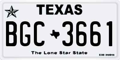 TX license plate BGC3661