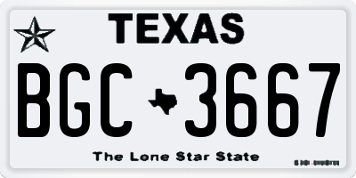 TX license plate BGC3667