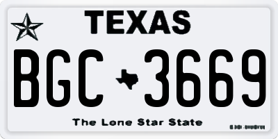 TX license plate BGC3669
