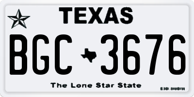 TX license plate BGC3676