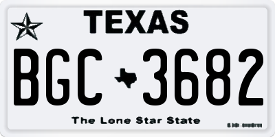 TX license plate BGC3682