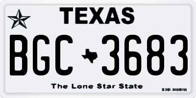 TX license plate BGC3683