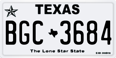 TX license plate BGC3684