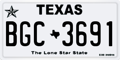 TX license plate BGC3691