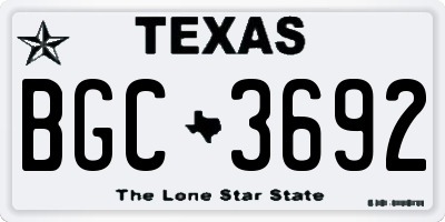 TX license plate BGC3692
