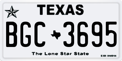 TX license plate BGC3695