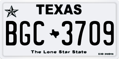 TX license plate BGC3709