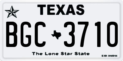 TX license plate BGC3710