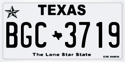 TX license plate BGC3719