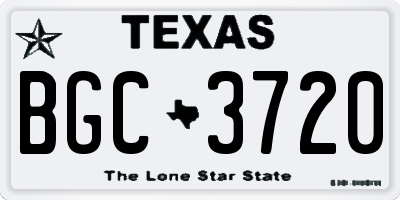 TX license plate BGC3720
