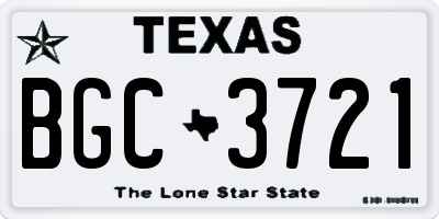 TX license plate BGC3721