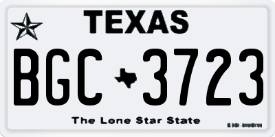 TX license plate BGC3723