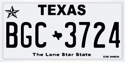 TX license plate BGC3724
