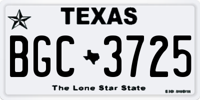 TX license plate BGC3725