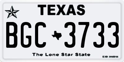 TX license plate BGC3733