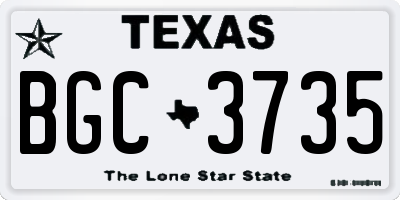 TX license plate BGC3735