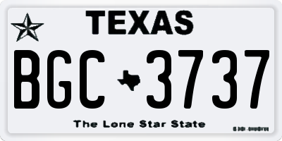 TX license plate BGC3737