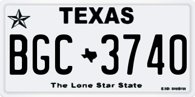 TX license plate BGC3740