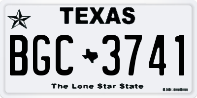 TX license plate BGC3741