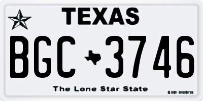 TX license plate BGC3746